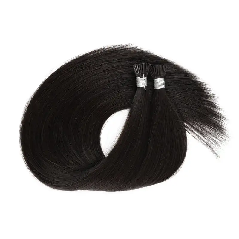 Extensões de cabelo liso com ponta i, 100% cabelo humano em massa para mulheres, 10a, cabelo indiano, natural, preto, brasileiro, remy, para salão de beleza, 30 polegadas