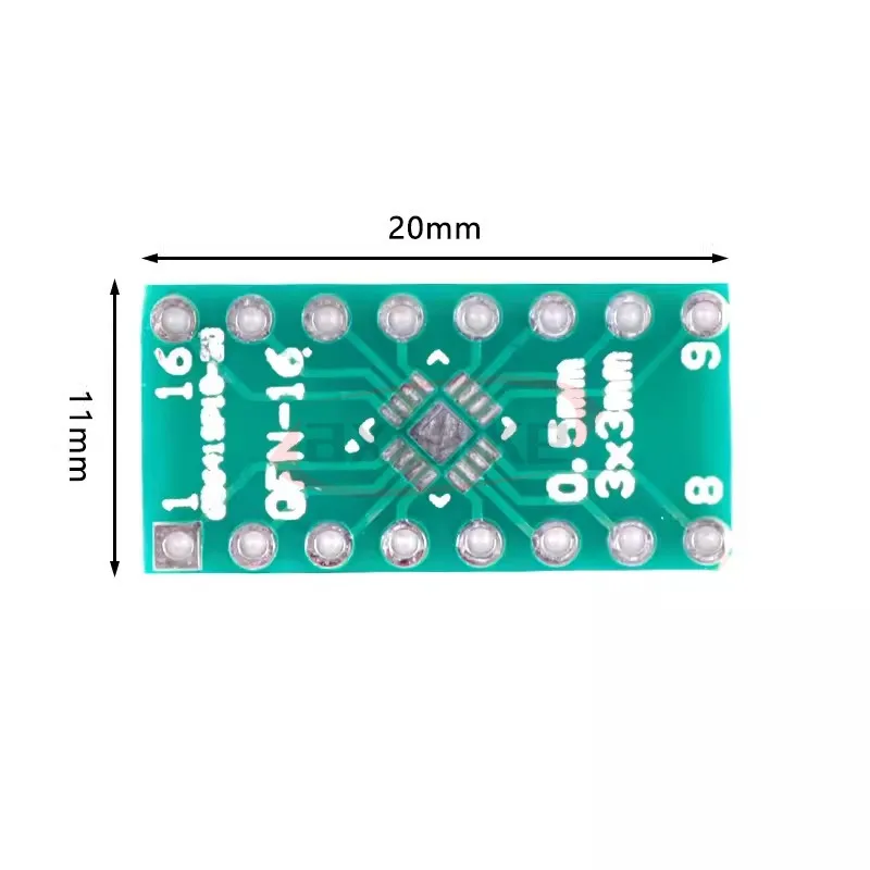 10PCS LGA-16 QFN-16 0.5MM to DIP Transfer Board DIP Pin Board Pitch IC Adapter plate Conversion board LGA16 QFN16