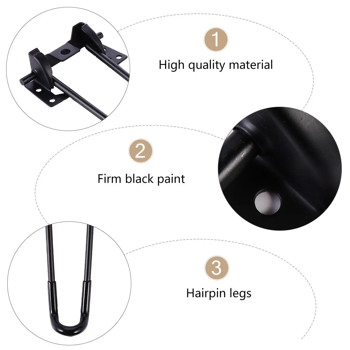 4Pcs Double Rod Foldable Hairpin Table Legs Heavy Duty Iron Furniture Legs for Vintage Coffee Tables Desks Benches Mid-Century