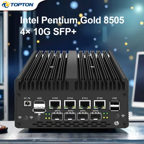 H14 Intel Pentium Gold 8505 Firewall Appliance 4x2.5G LAN 10G SFP DDR5 NVMe Mini PC for Proxmox ESXi pfSense Router Server