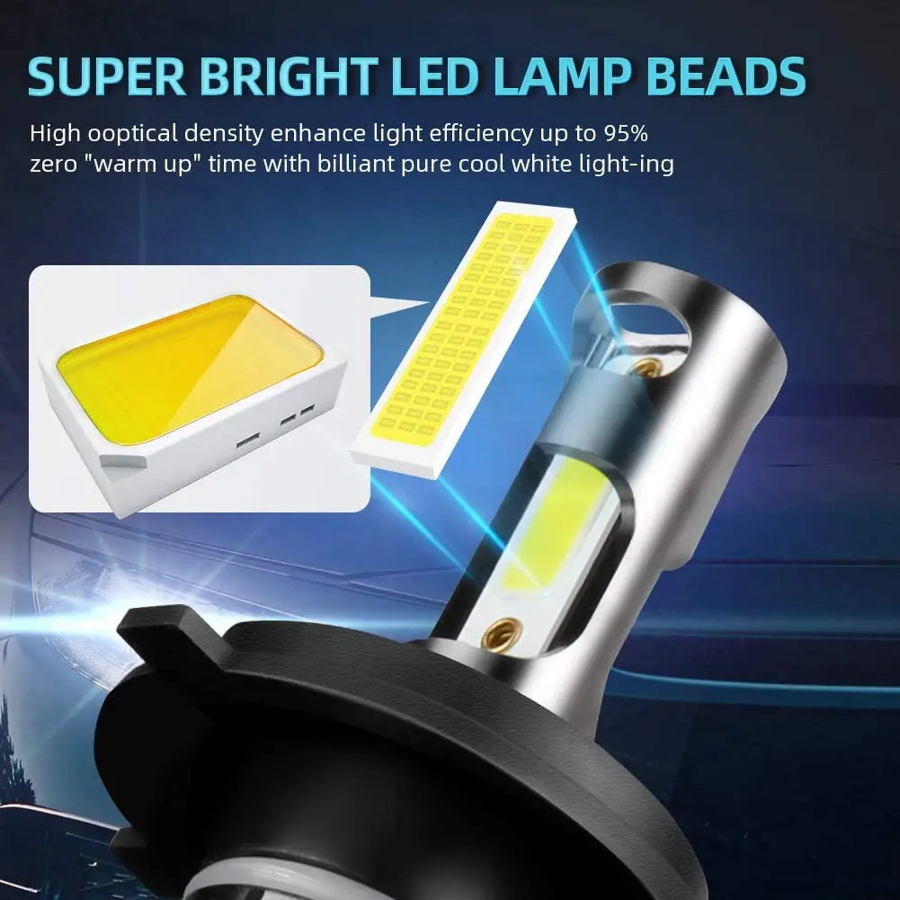 H7 Turbo Led Lampa Samochodowe Żarówki 12000LM 3570 CSP 6000K Białe Do VW POLO 2009 2010 2011 2012 2013 2014 2015 2016 2017 — zdjęcie 4