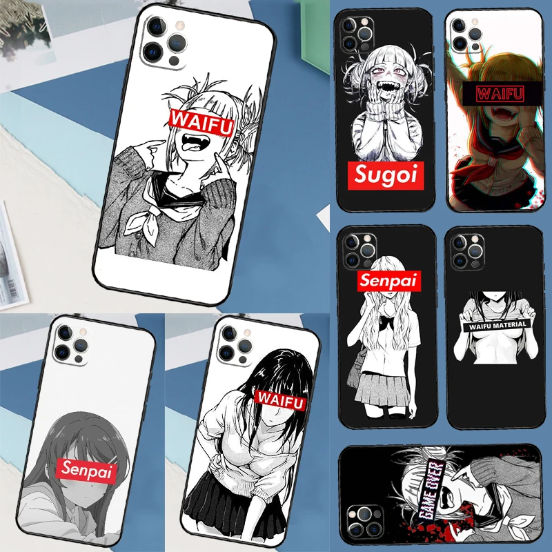 Anime Senpai Waifu Sugoi para Xiaomi Redmi Note 14 9 10 11 12 13 Pro 12S 11S funda para Redmi 15C 14C 12C 10C 13C