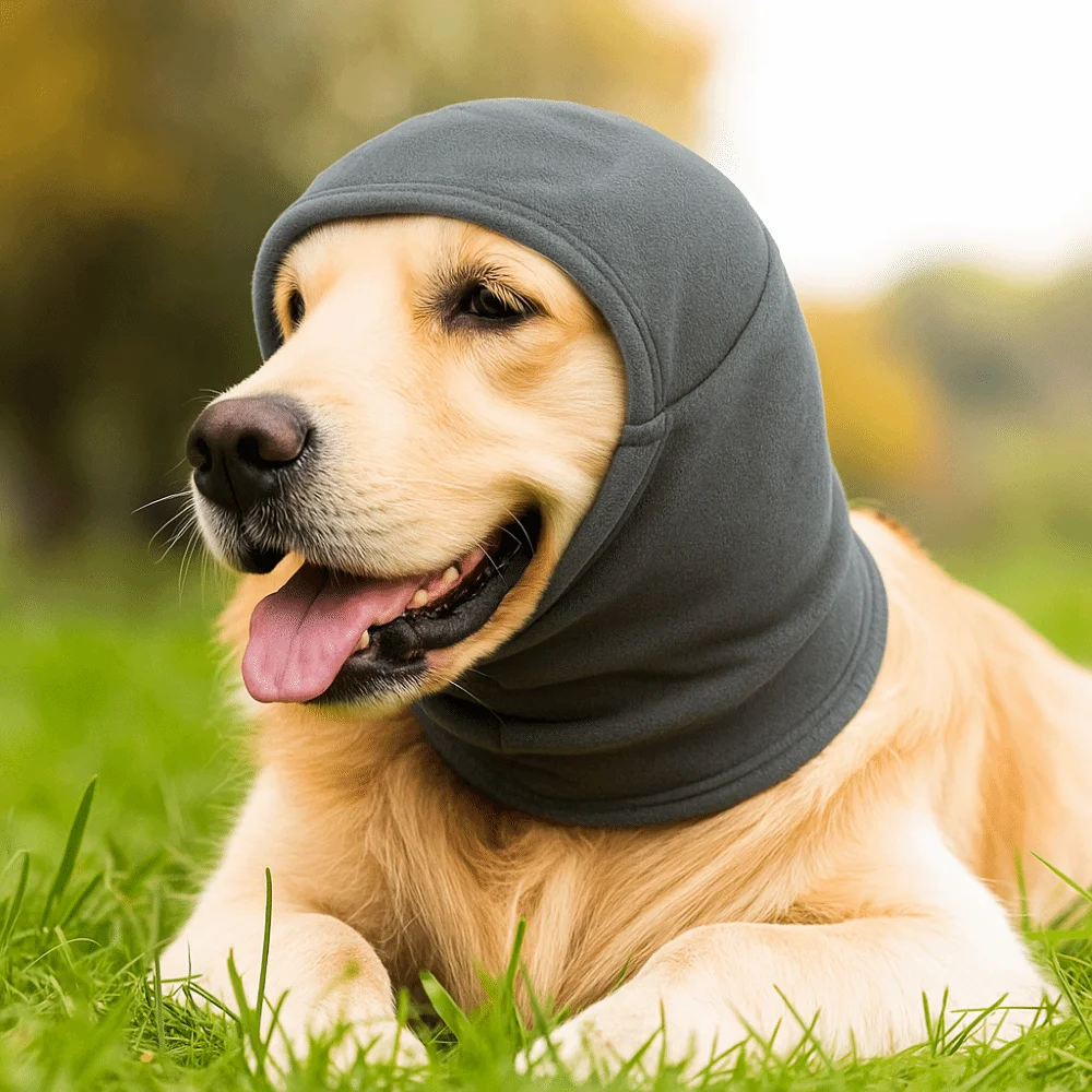 Warm Dog Calming Hood Adjustable Breathable Dog Ear Cover Washable Comfortable Dog Windproof Hat Veterinary Visits