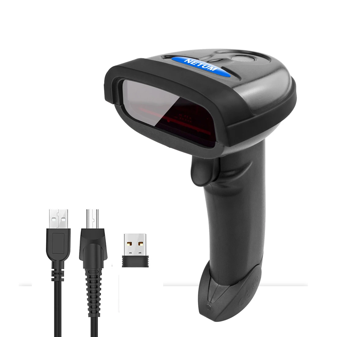 NETUM Wireless Barcode Scanner 2.4G Wireless 1D Laser Barcode Scanner Handheld Barcode Reader for Computer IOS Android IPAD