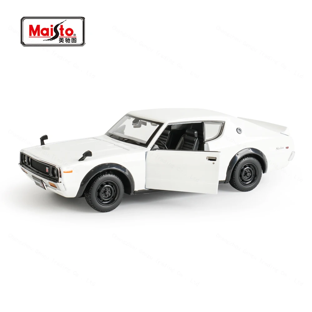 Maisto 1:24 1973 Nissan Skyline 2000GT-R (KPGC110) Veículos estáticos fundidos, modelo colecionável, brinquedos de carro