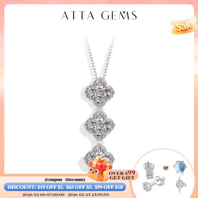 

ATTAGEMS 2025 ожерелья для женщин полный цвет D муассанит стерлингового серебра 925 пробы кулон классические помолвочные свадебные ювелирные украшения