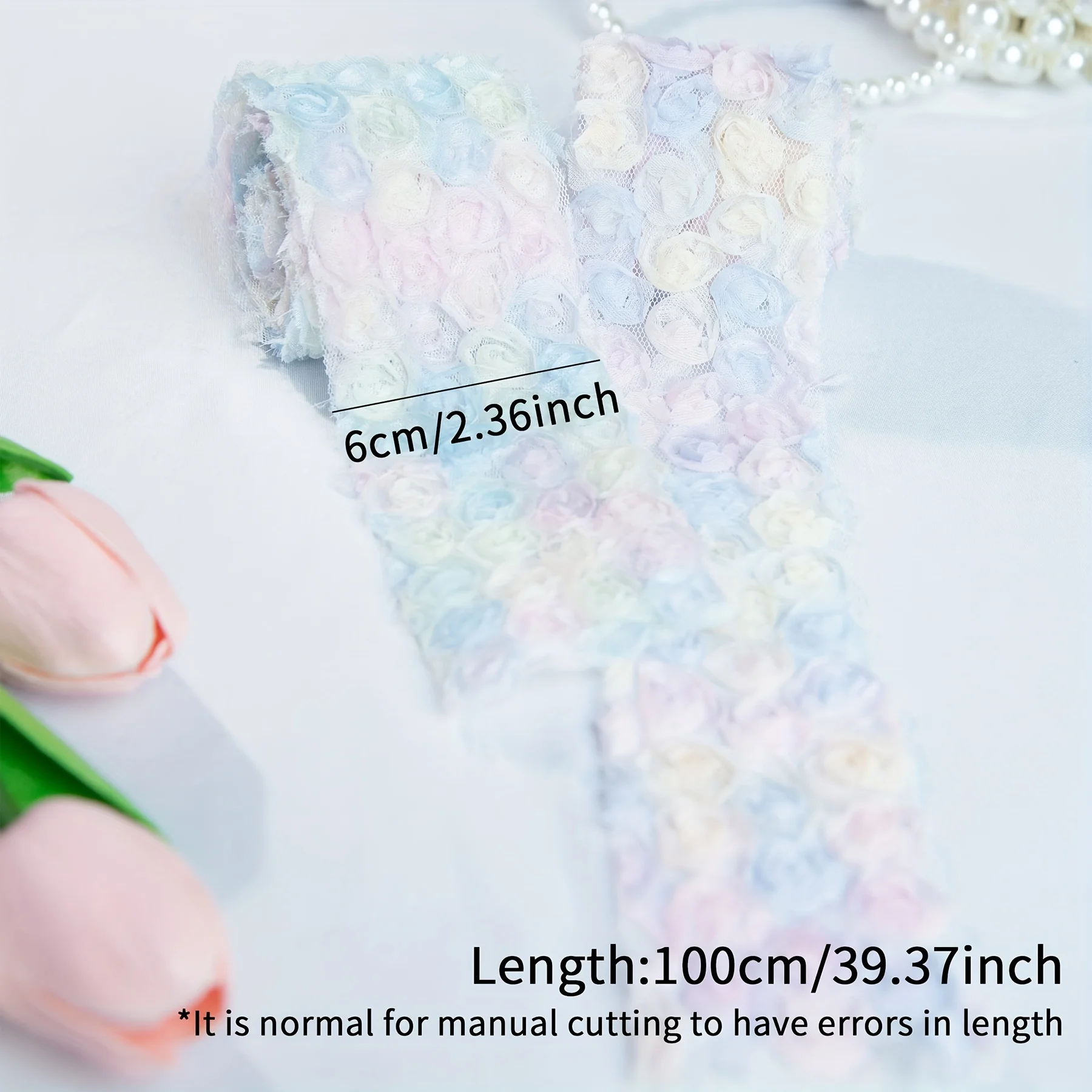 Mesh embroidery three-dimensional rose fabric DIY hair accessories, shoes and clothing accessories