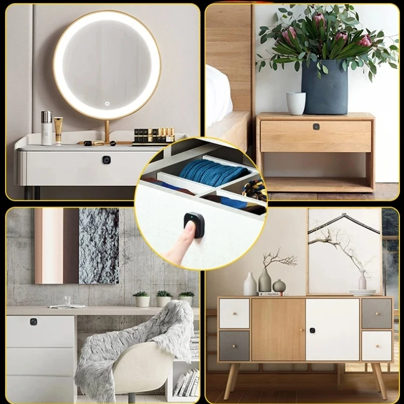 Tuya Smart Cabinet Drawer Lock Electronic Biometric Fingerprint Lock Smart Life APP Unlock Remont Control Privacy File Storage