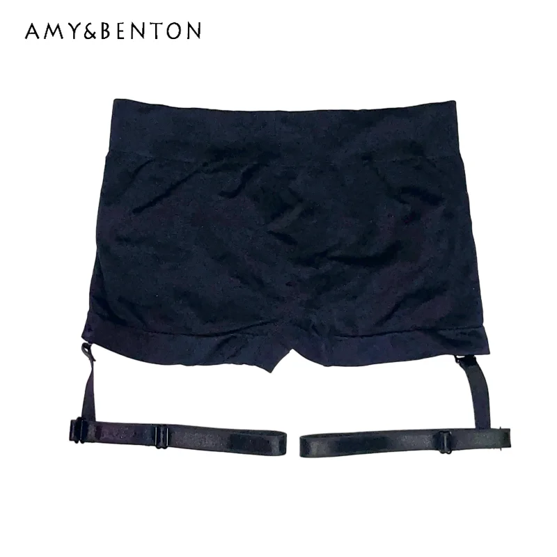 

European American Design Y2K Hot Girl Versatile Women's Shorts Gothic Dark New Leg Ring Sexy Decorative Elastic Leggings Ladies