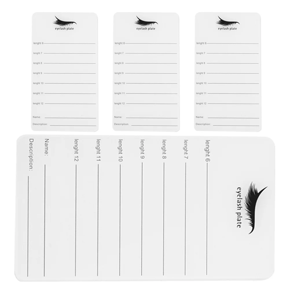 

4Pcs Acrylic Eyelash Display Board Lash Holder Tray Reusable Lightweight Eyelash Extension Pallets Lash Storage Organizer 6-12mm
