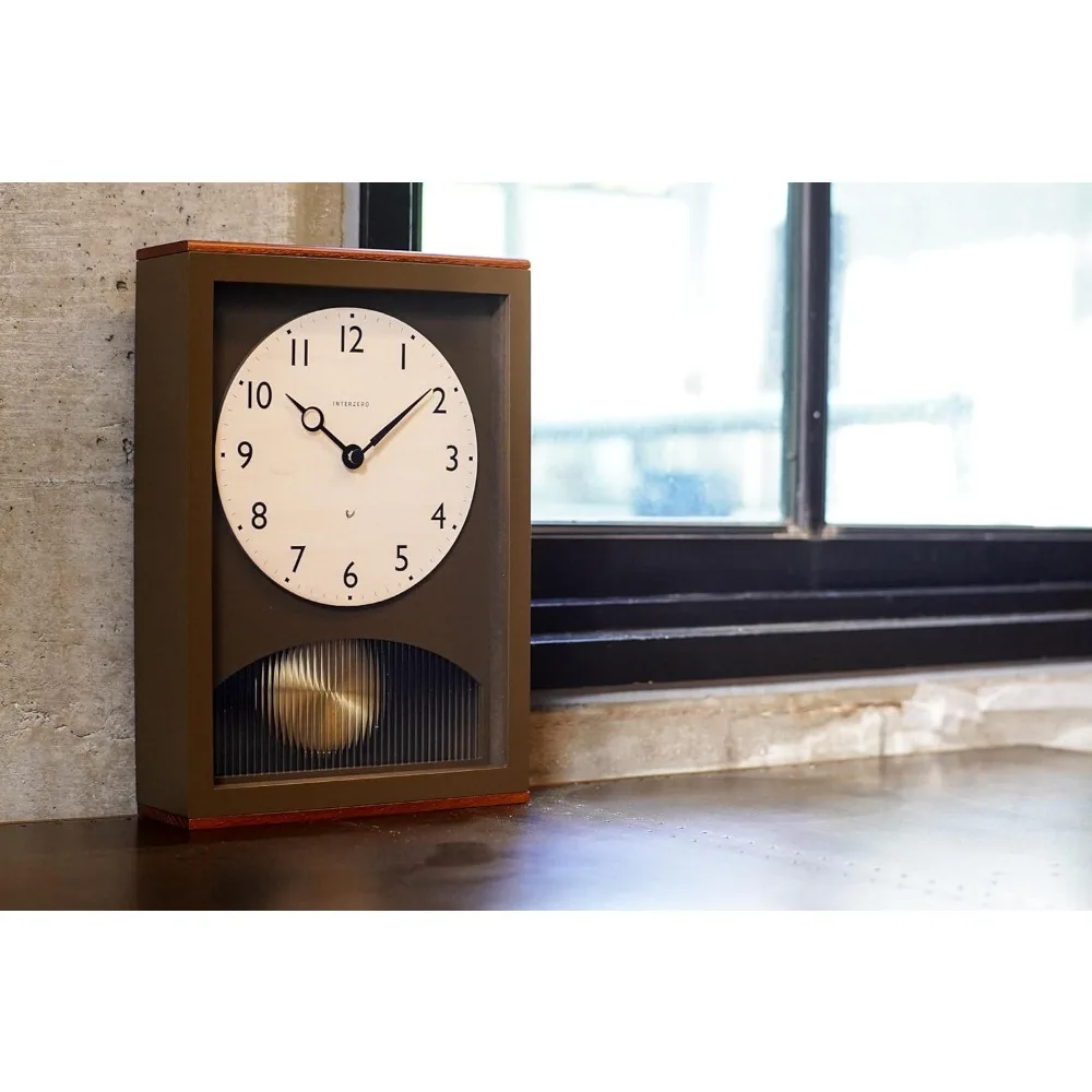 ساعة بندول ساعة حائط ساعة مكتب يابانية مصنوعة يدويًا من خشب الزان والبلوط والجوز ساعة من الخشب الصلب غير موقوتة تعمل بالبطارية عتيقة