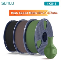 SUNLU 3KG High Speed Matte PLA Filament 1.75mm 1000g High Speed Printing Neatly Arranged Filament Fit Most FDM Printer