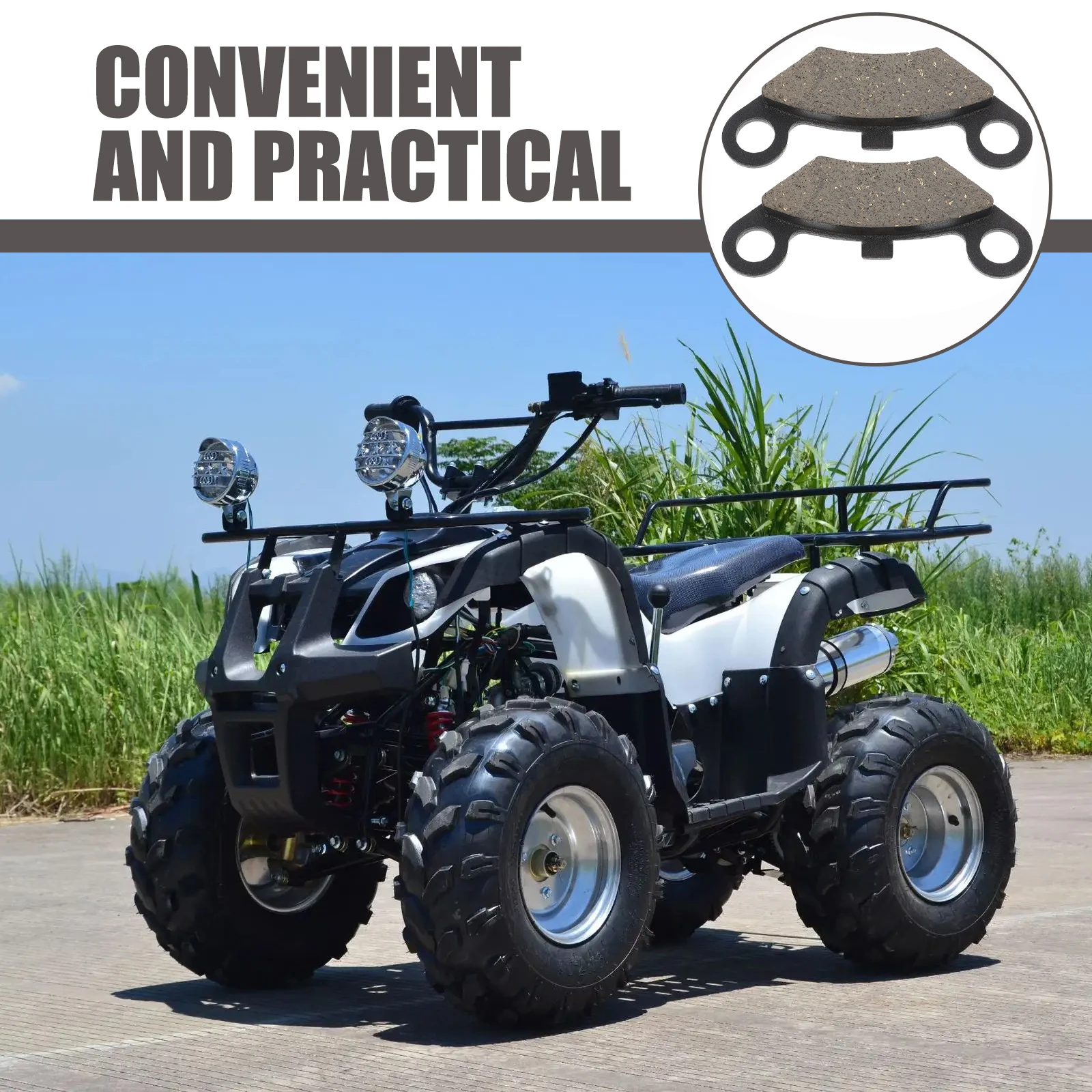 Set pastiglie freno posteriori Pastiglie freno a disco per moto Atv Prestazioni stabili Durevole Longevità Facile installazione Compatibile 125cc 150cc