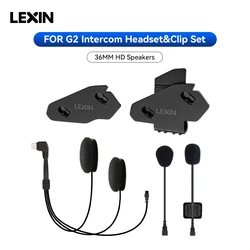 LEXIN-G2 Intercomunicador para motocicleta, auriculares y accesorios con Clip para casco completo/medio, enchufe para auriculares