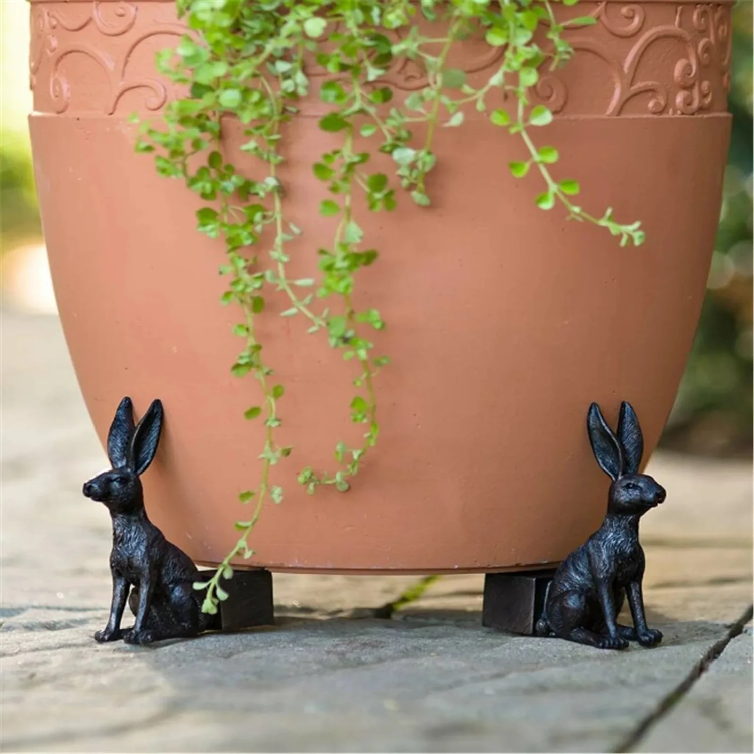 Outdoor Animal Plant Pot Decorative Resin Craft Garden Decoration - Set of 3 Foot Planter Supports for Flower Pots