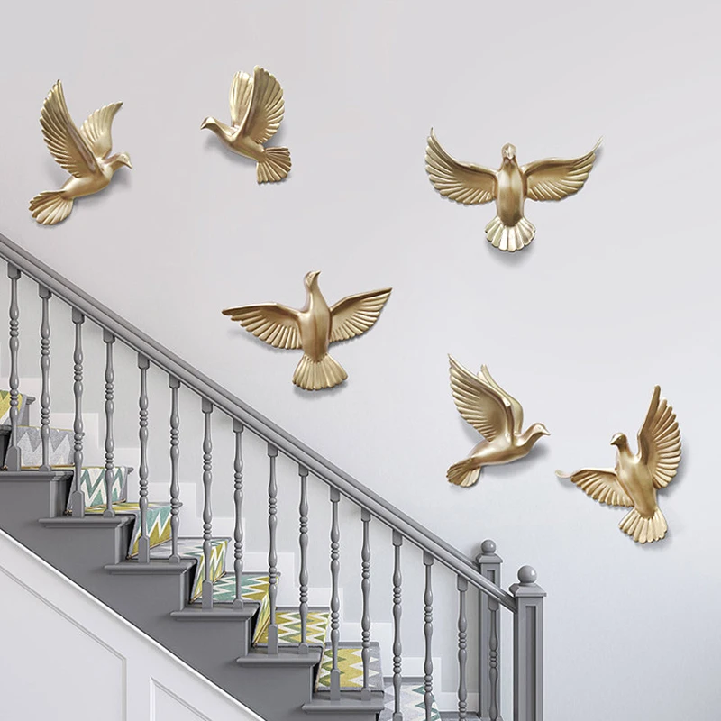 Nordic Three-dimensional Bird Wall Decoration Living Room Entrance Sofa Background Wall Pendant Swallow Pigeon Wall Decoration