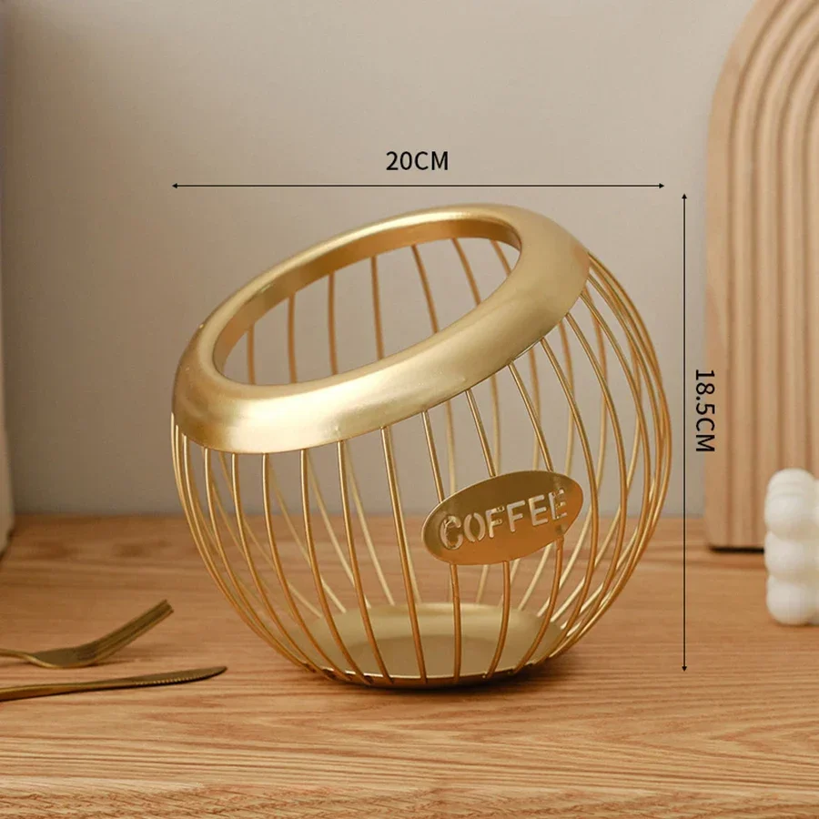 Koffiecapsule-opbergrek Licht luxe opbergrek voor snacks en snoep voor thuis Koffiewinkel Displayrek Ambachtelijke ornamenten Ijzer