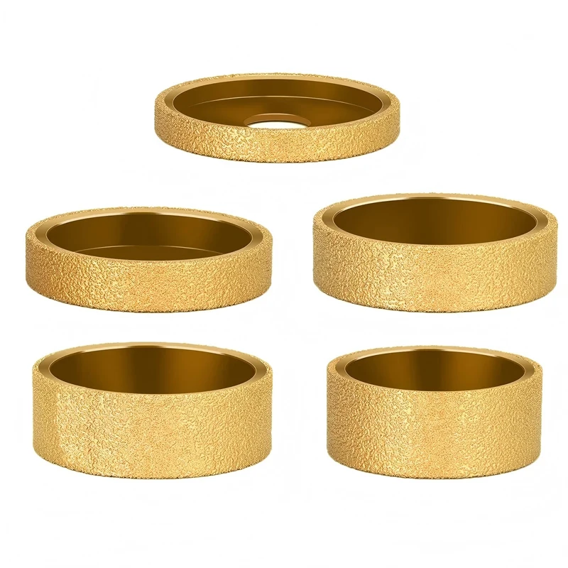 10/15/20/25/30/35/40mm Parallel Edge 3'' 75mm Dry Vacuum Brazed Diamond Grinding Wheel Demi bullnose Edging Marble Stone Granite