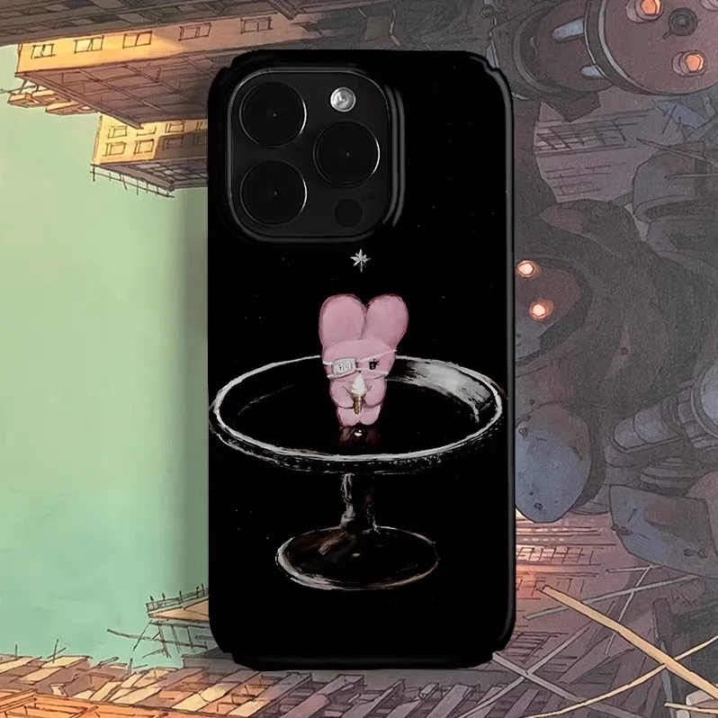 

Ins Korean Pink Ice Cream Bunny Phone Case for IPHONE 17 Air 16E 15 PROMAX 14 Plus 13 12 MINI 11 16Plus XR Acrylic Phone Cover