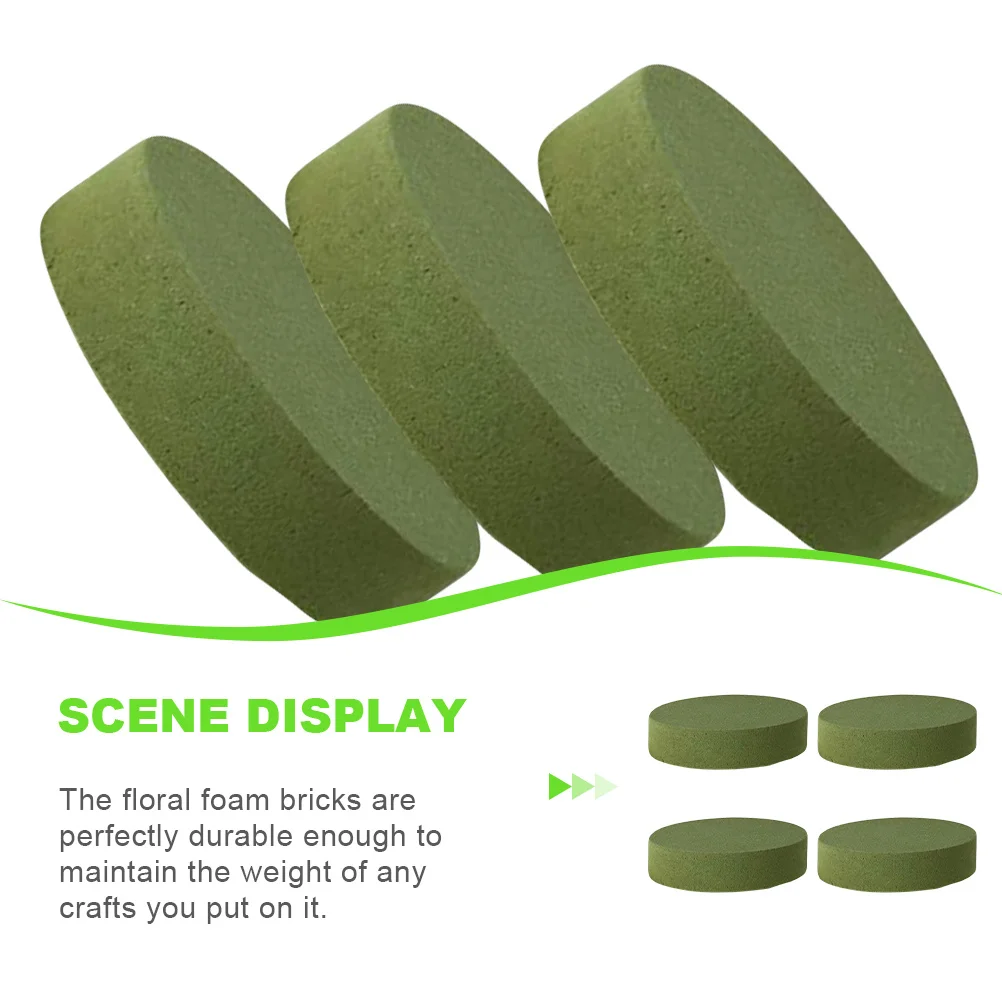 4 قطع من كتل رغوية الزهور المستديرة مجموعة طين الزهور الخضراء لباقات وحرف يدوية مذهلة كتل رغوية زهرية مستديرة #5