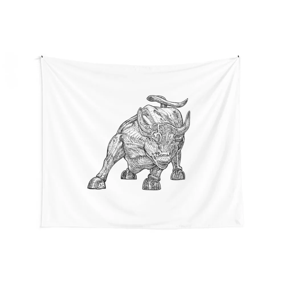 WALL STREET BULL ink portrait Tapestry Wall Decoration Bedrooms Decor Home Decoration Tapestry