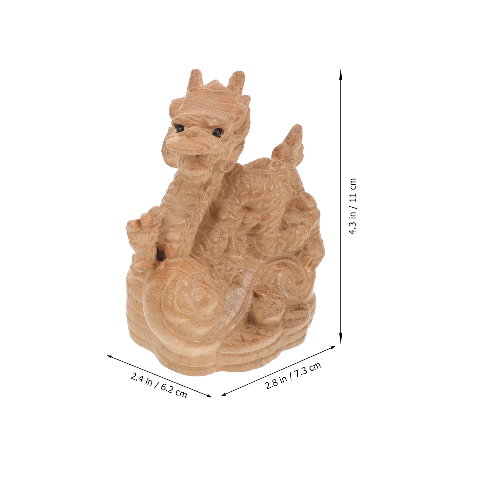 

1pcs Chinese Style Wood Craft Vintage Home Decor Tabletop Ornament For Living Room Office Study Desktop Decoration Dragon Decor