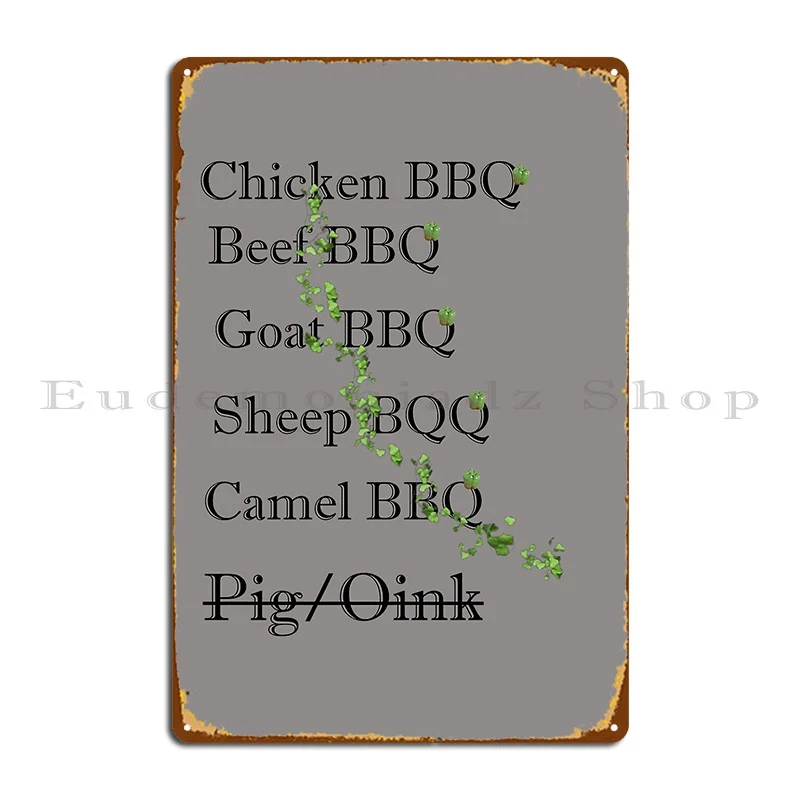 Funny Halal Pepper Bbq Timer Metal Sign Wall Cave Iron Painting Poster Cinema Tin Sign Poster