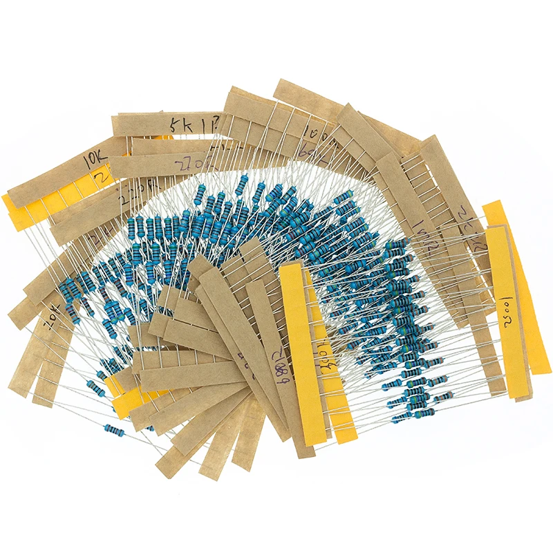 300pcs 600pcs 1/4W Resistance 1% 30 Kind Each 10pcs/20pcs Film Resistor Assorted Kit with box