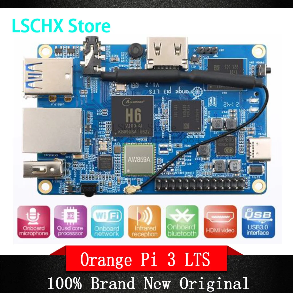 

Orange Pi 3 LTS Single Board Computer 2GB RAM AllWinner H6 8GB EMMC Development Board Computer Run Android9.0 Ubuntu Debian OS