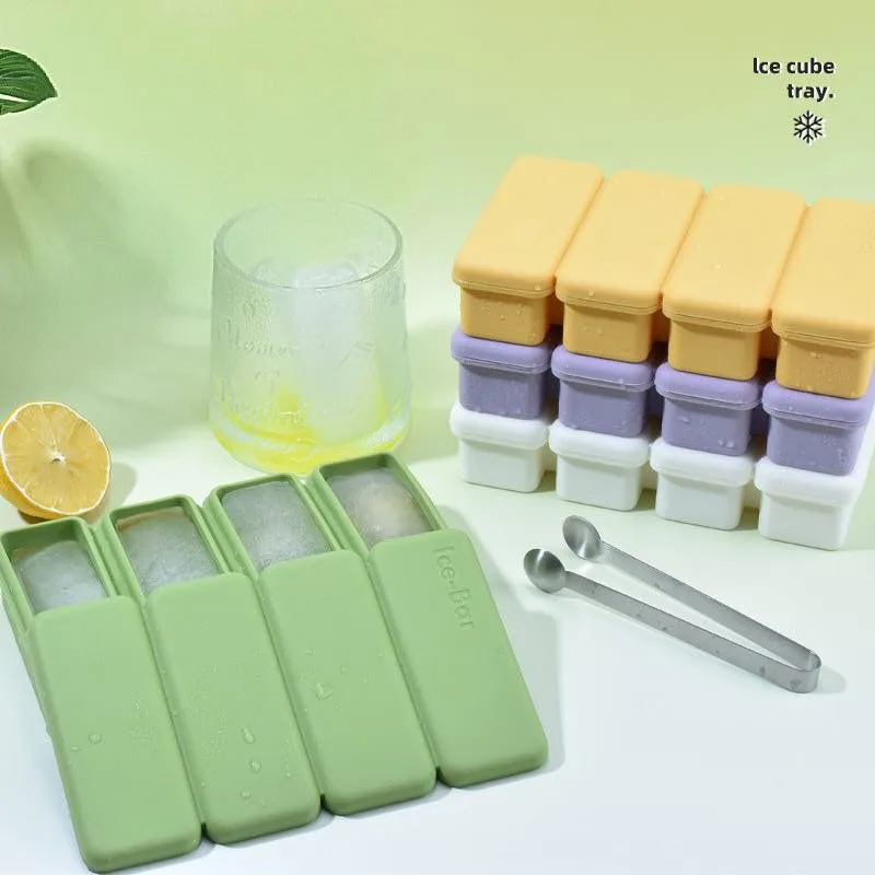 Silicone Ice Cube Tray Mold With Lid Easy To Demould Ice Maker Silicone For Whiskey Resuable Ice Mould Tray Cube