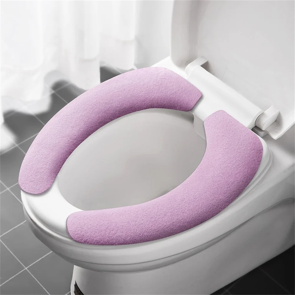 1/2/3PCS Universal Toilet Seat Cover Soft WC Paste Toilet Sticky Seat Pad Washable Bathroom Warmer Seat Lid Cover Pad Cushion