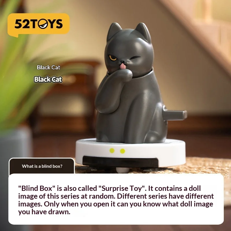 

52TOYS Vacuum Cleaner Black Cat Articulated Blind Box Action Figure Trendy Collectible Toy Desktop Ornament Gift For Adult