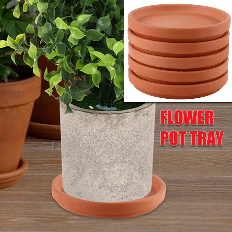 Nice 5 Pcs Bases Flowerpot Mat Drip Tray Clay Plant Pots Saucers Potted Mat Clay Pots Decorate Terracotta Tray With Drainage Sau