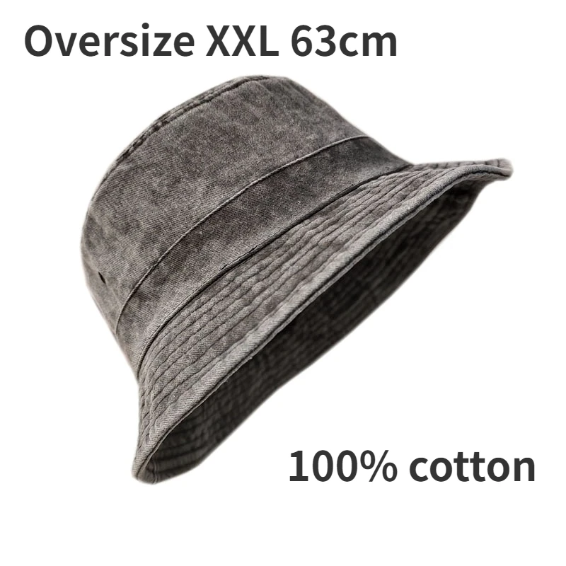Oversize XXL 100% Cotton Bucket Hat Men Women Unisex Spring Summer Fisherman Hat Wide Brim Fishing Summer Sun Hat Outdoor Cap