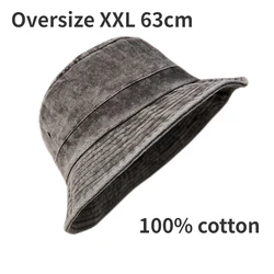 Oversize XXL 100% Cotton Bucket Hat Men Women Unisex  Spring Summer Fisherman Hat  Wide Brim  Fishing Summer Sun Hat Outdoor Cap