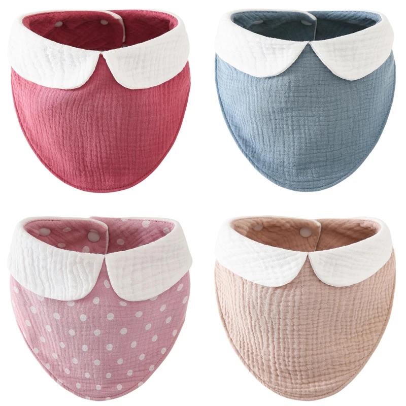 

Infant Cotton Bibs Newborn U Shaped Scarf Feeding Saliva Towels Baby Waterproof Pinny Bandana Burp Shower Cloth 6 Layers
