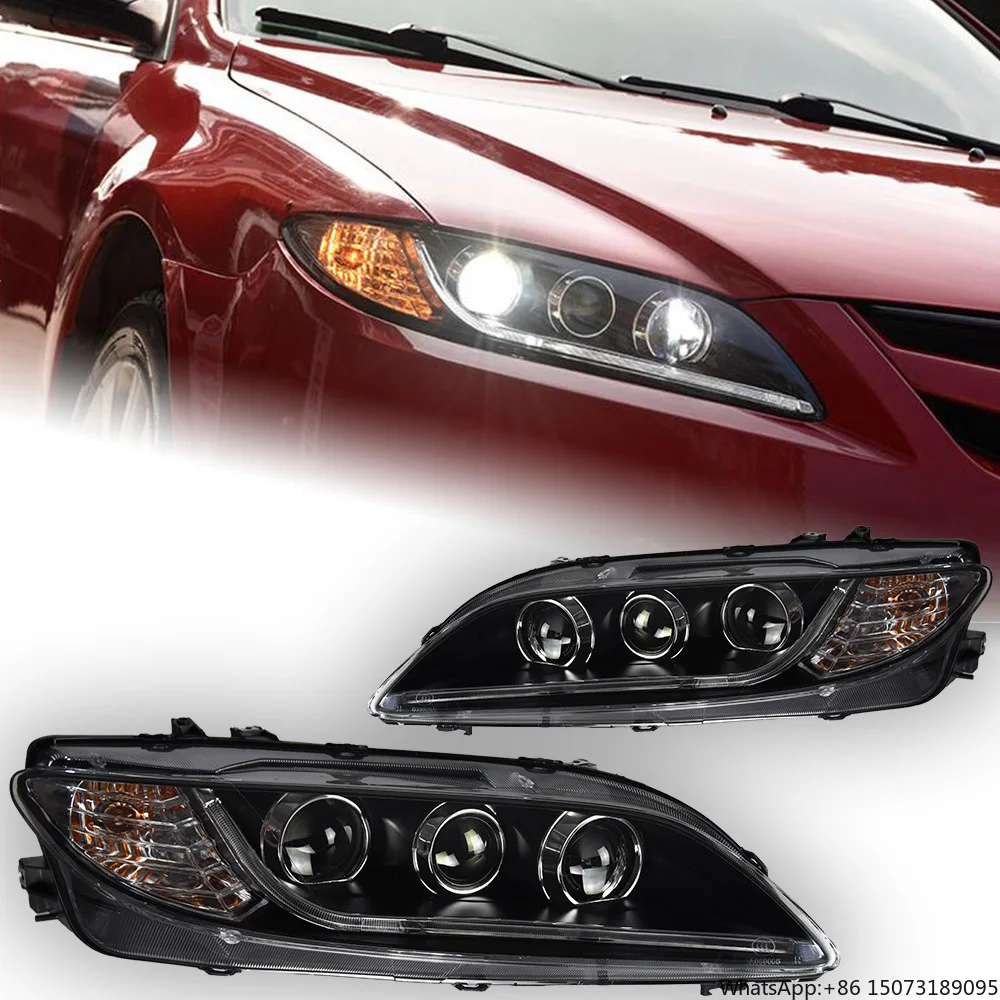 

AKD Car Styling for 6 Headlights 2004-2012 6 LED Headlight LED DRL Hid Head Lamp Angel Eye Bi Xenon Accessories