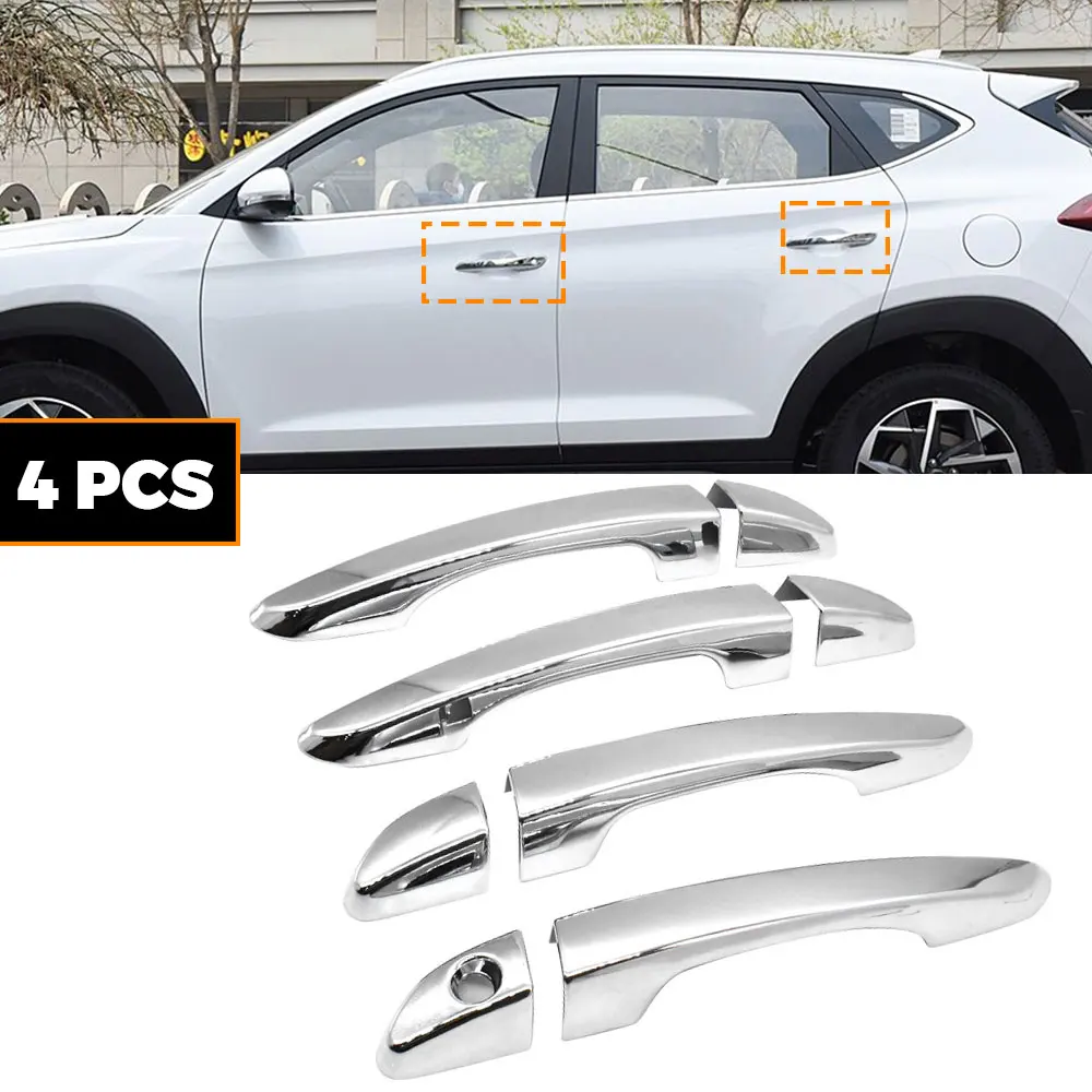 

ar Carbon Fiber Style Exterior Door Handle Moulding Cover Trim Decor ABS Auto For Hyundai Tucson 2016 2017 2018 2019 2020 2021