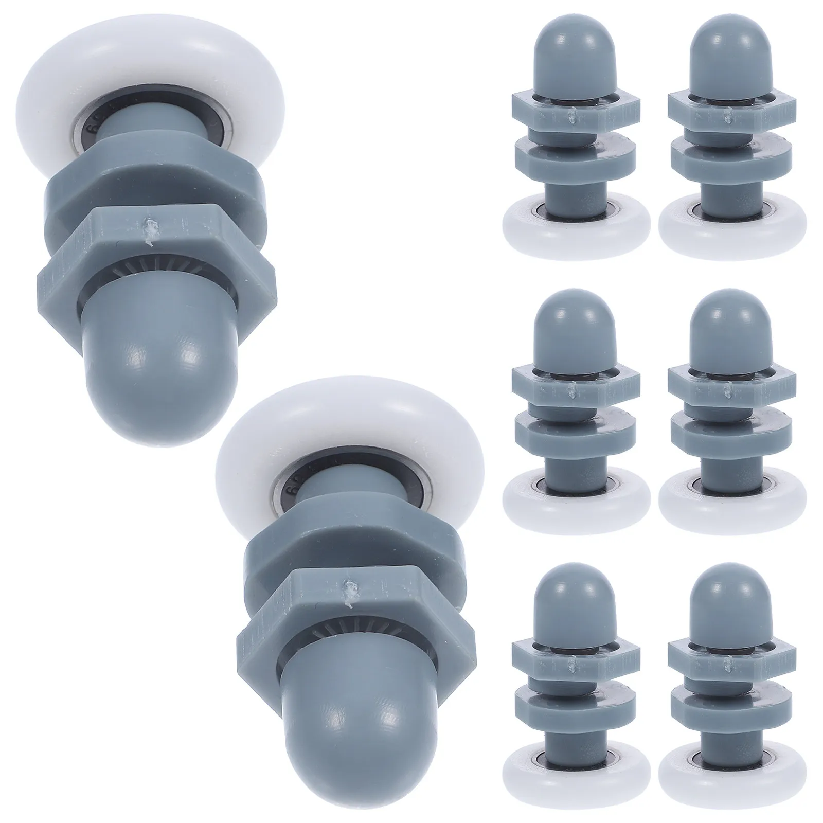 8Pcs Premium Bathroom Sliding Door Pulley Roller for Glass Shower Doors Lightweight Robust Texture Fade Odor Free Circular Arc
