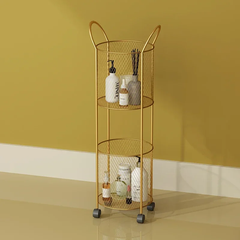 

Nordic Wrought Iron Shelf Kitchen Creative Storage Rack Bathroom Fashion Toiletries Trolley Iron Shelf Bathroom Accessories