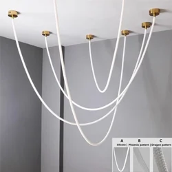 Minimalist line art design chandelier living room dining room decoration chandelier hall LED lighting