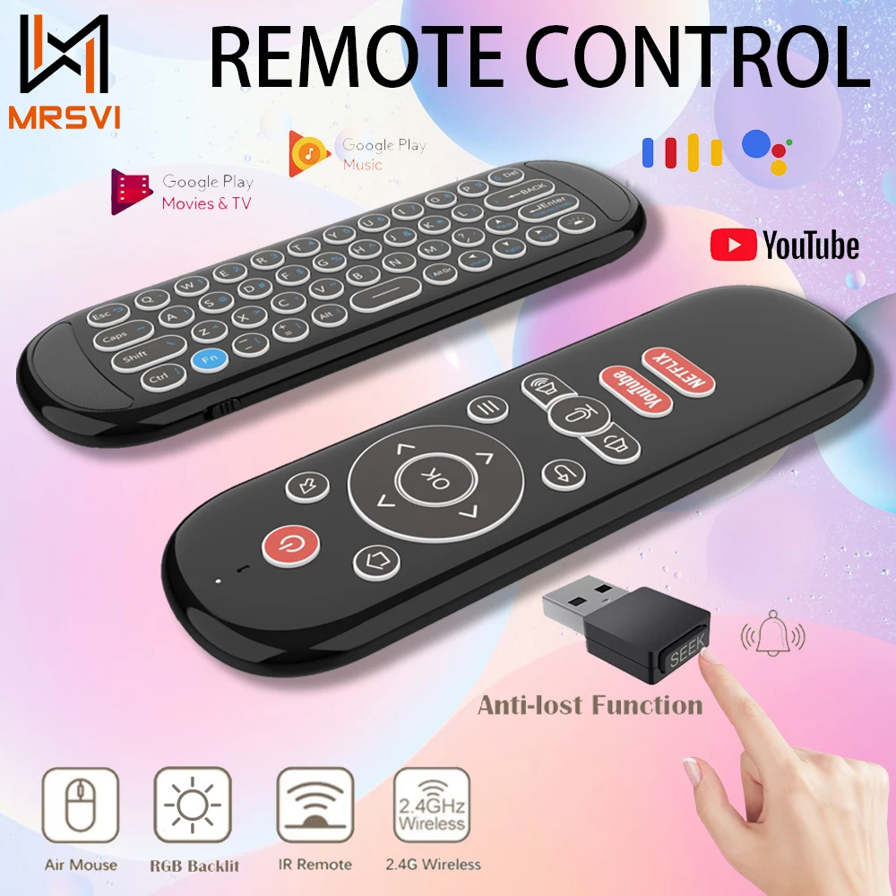 W1 PLUS Air Mouse Remote Control 2.4G RF Wireless Mini Keyboard Smart Gyroscope Keyboard Sense Anti-loss IR dla Android TV Box