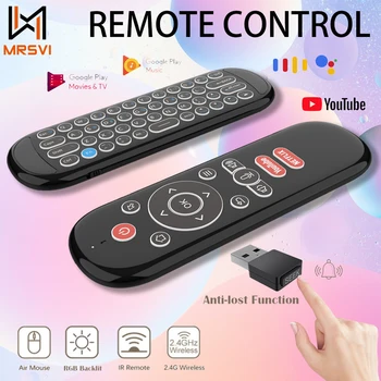 W1 PLUS 에어 마우스 리모컨 RF 무선 미니 키보드, 스마트 자이로스코프 키보드 감지, 안드로이드 TV 박스용 분실 방지 IR, 2.4G