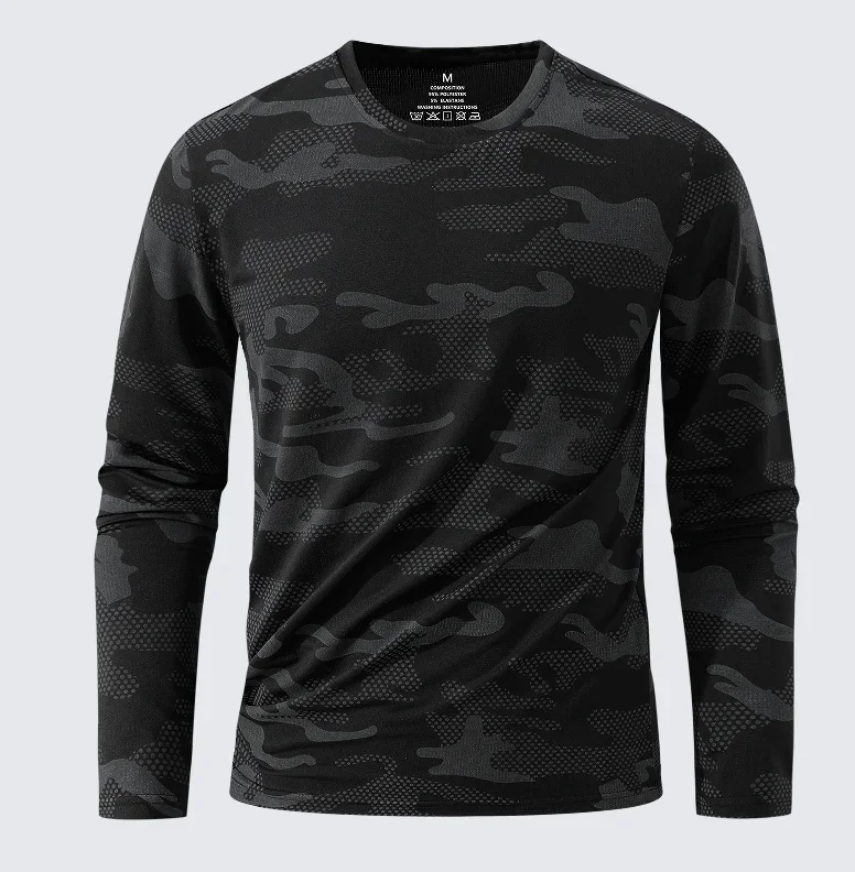 Tarnmuster bedruckte Herren-T-Shirts, Sommer, lässiges Herren-Oberteil, Laufen, Fitness, Herren-Langarmshirt, Outdoor-Mode, Herren-Sport-T-Shirt – Detail 9