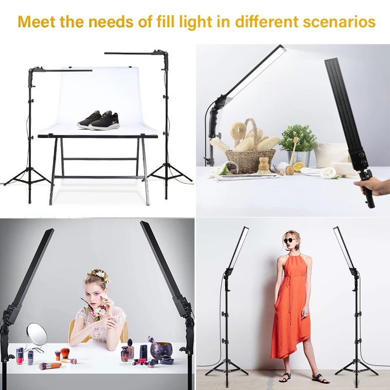 Photography Lighting Kit Led Fill Light Bi-color 3200k-5500k Dimmable Studio Light for Youtube Video Shooting Still Life Photo