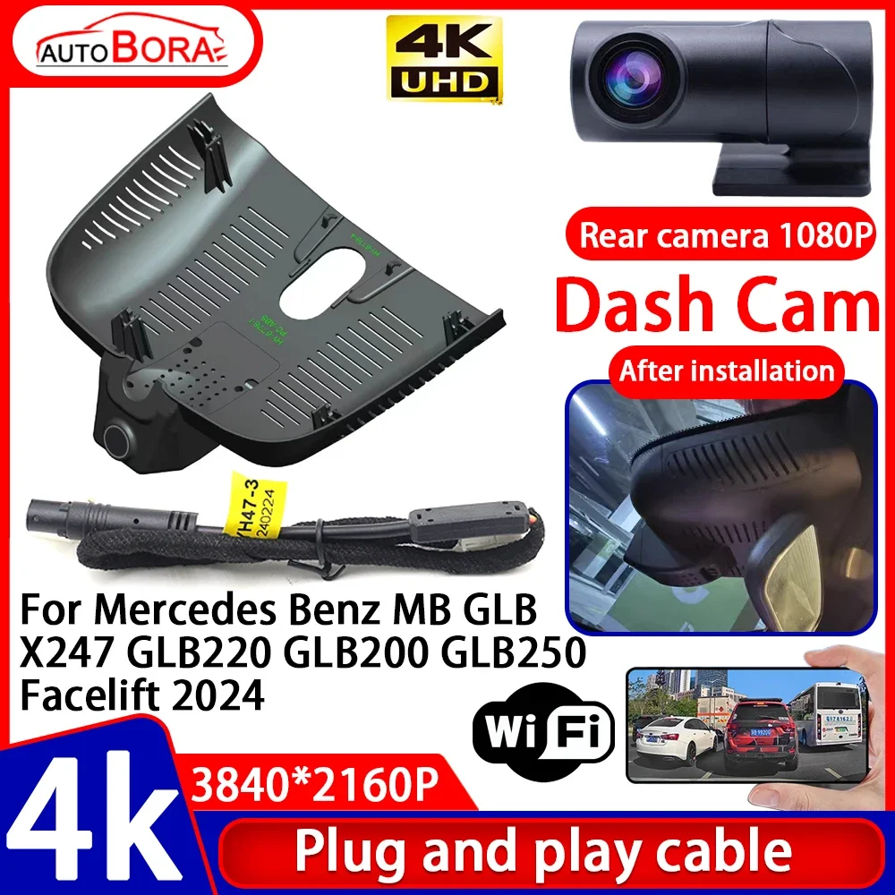 

Video Recorder 4K UHD Plug and Play Car DVR Dash Cam Camera for Mercedes Benz MB GLB X247 GLB220 GLB200 GLB250 Facelift 2024