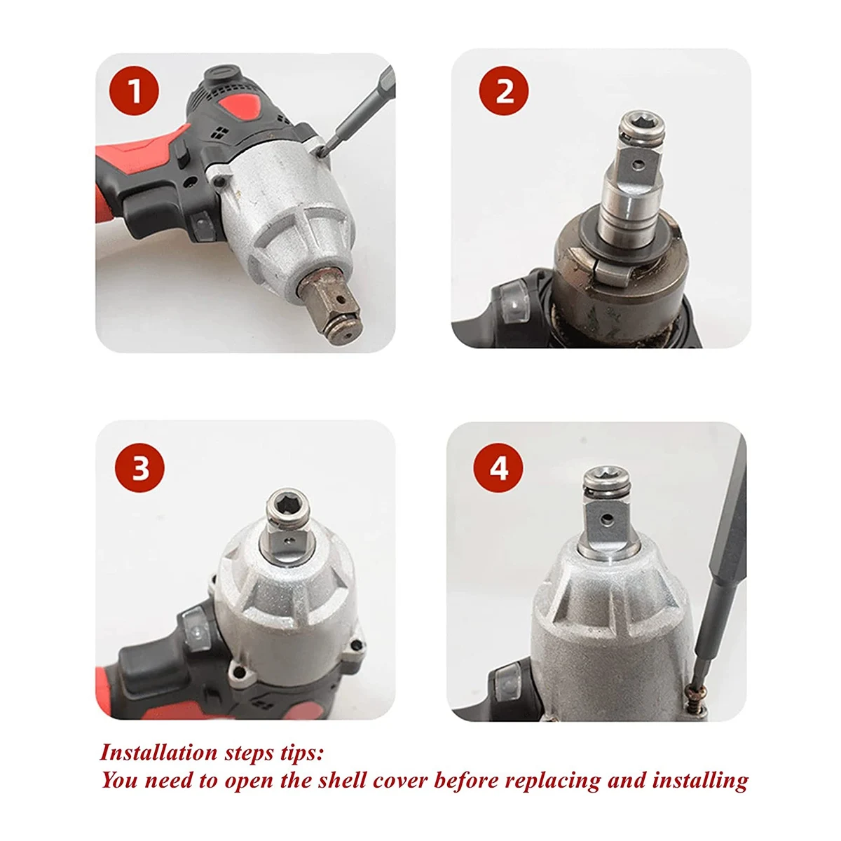 

ABGR-Compatible Impact Driver Anvil Assembly In Drill Head Housing,1/2Inch Square Drive To 1/4Inch Hex Female Socket Adapter