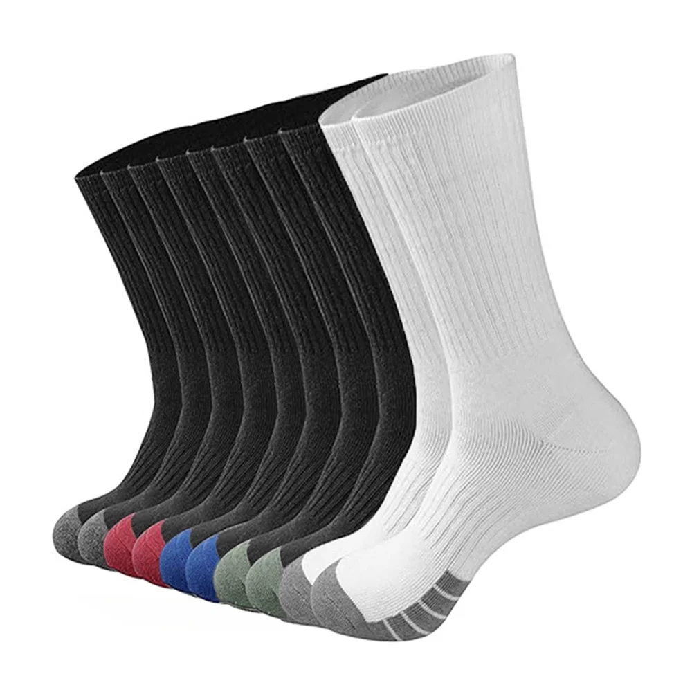 5 Men's Medium Tube Sports Socks Breathable and Comfortable for Running, Cycling, Mountaineering, Outdoor Leisure Socks