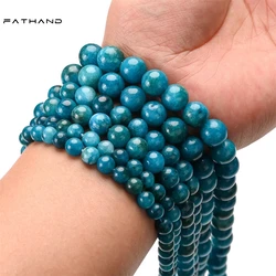 6mm 8mm 10mm Imitation Blue Apatite Loose Beads for DIY Jewelry Making