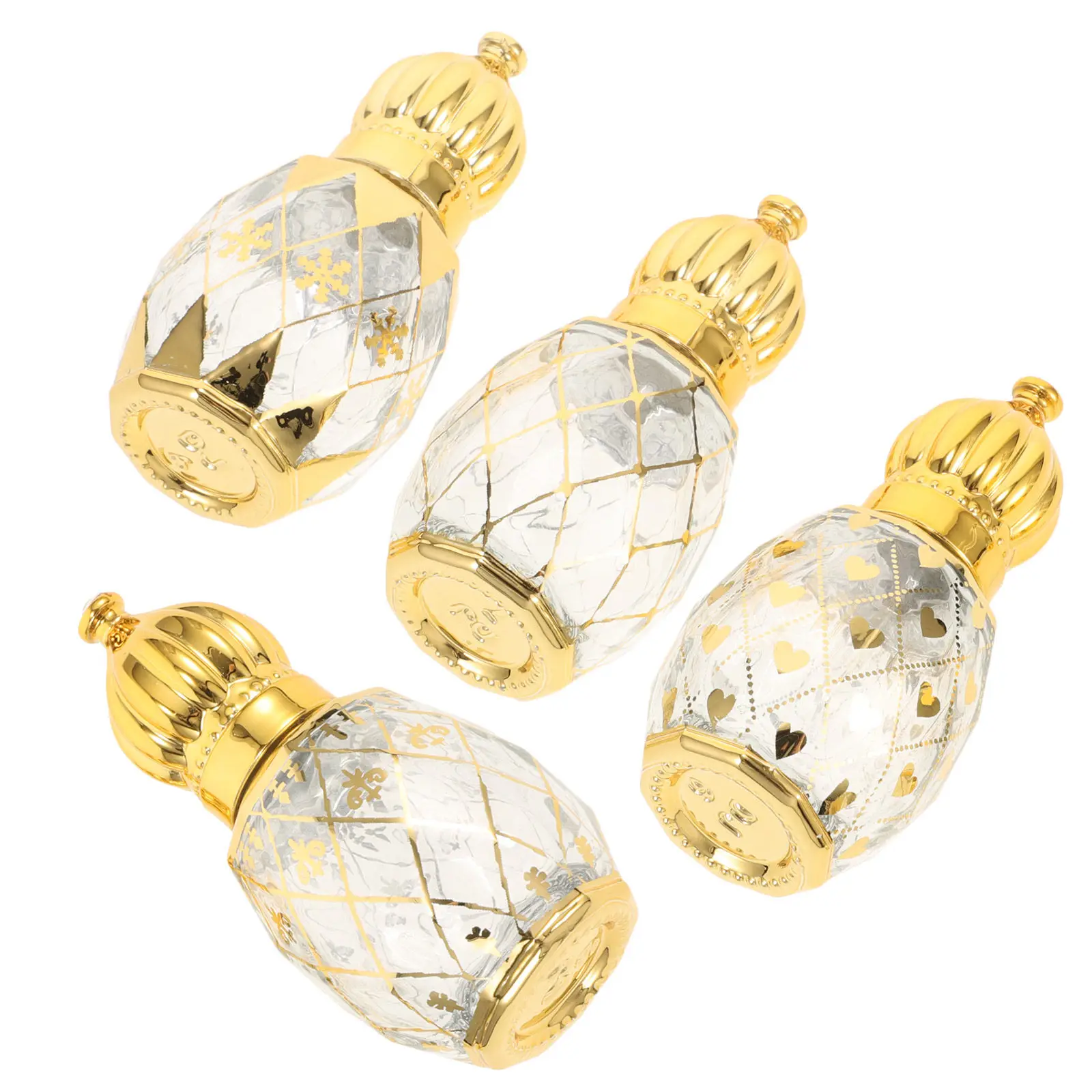 

4Pcs Essential Oil Bottles Empty Roller Perfume Bottles Small Glass Refillable Liquid Bottle Aromatherapy Sample Container